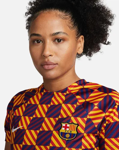 Vista 3 de Nike FC Barcelona Dri-FIT - Camiseta de fútbol para mujer, color amarillo/amarillo/amarillo/blanco/talla S, Amarillo/Amarillo/Amarillo/Blanco