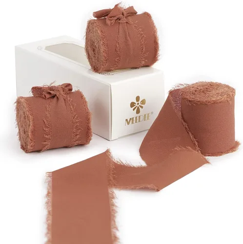 Vista 21 de MEEDEE Cinta de gasa negra de 2 pulgadas con flecos, cintas de gasa deshilachadas negras para manualidades, cinta de gasa de seda para envolver Negro