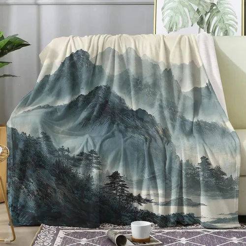 Vista 15 de Manta de vellón de cactus del desierto, color beige del suroeste para sofá, cama, sofá, mantas y mantas rústicas con patrón occidental, manta