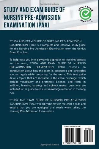 Vista 2 de Study and Exam Guide of Nursing Pre-Admission Examination (PAX) The Official Genius Exam Coaches Edition (Test Preparation)