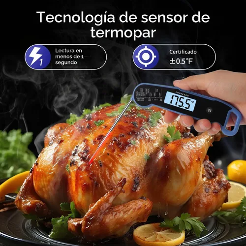 Vista 2 de Lonicera Termómetro Digital de Carne para Cocinar Alimentos. Lectura Instantánea en 1 Segundo y Precisión de ±0.9℉ con Sensor de Termopar.