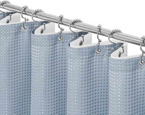Vista 26 de Gibelle Cortina de Ducha Pequeña para Cabina 36 x 72 pulgadas, Cortina de Ducha de Tela Texturizada de Tejido Gofre Medio Estrecho para Baño, Beige