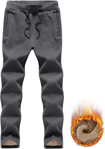 Vista 5 de Gihuo Pantalones de forro polar cálidos de invierno para hombre
