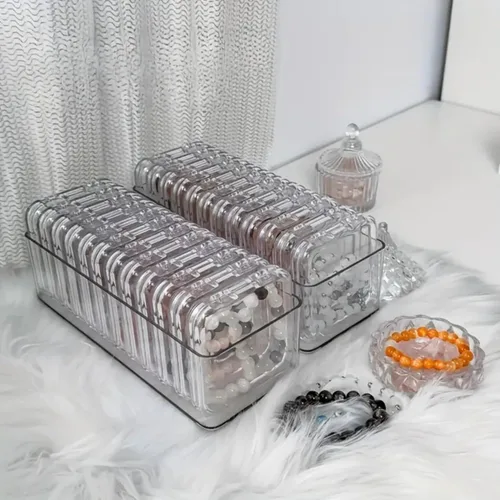 Vista 2 de Caja de almacenamiento organizadora de cables con 12 bridas de cables, caja de gestión de cables de escritorio con interruptor, organizador