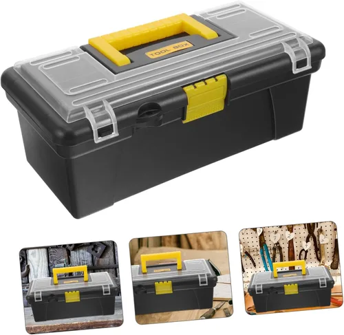 Vista 9 de Caja de herramientas multiusos para coche y hogar Electricista con organizador de tornillos de gran capacidad y piezas de hardware, contenedor