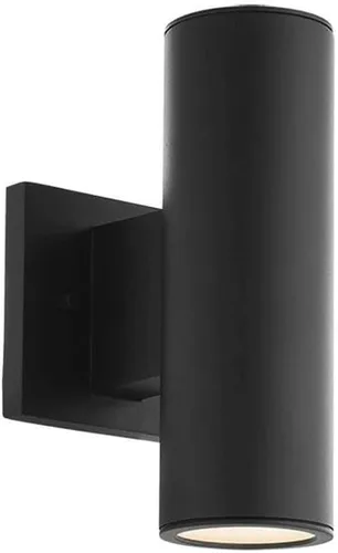 Vista 9 de WAC Lighting, Cilindro LED doble arriba y abajo de la luz de pared interior o exterior 3000K en blanco