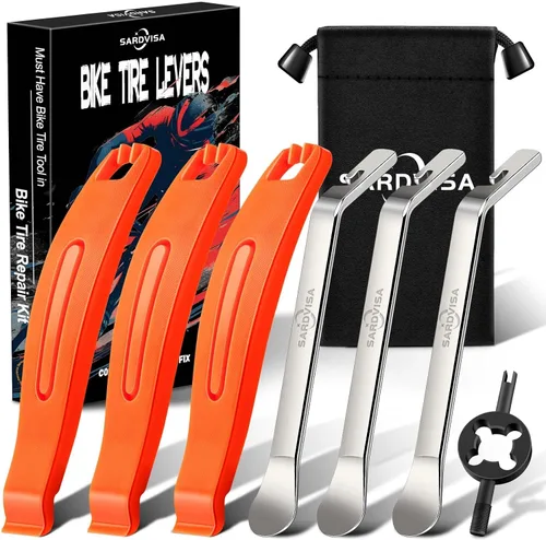 Vista 9 de SARDVISA Palancas de neumáticos de bicicleta Palancas de neumáticos ultra fuertes y cucharas de neumáticos de acero inoxidable, herramienta
