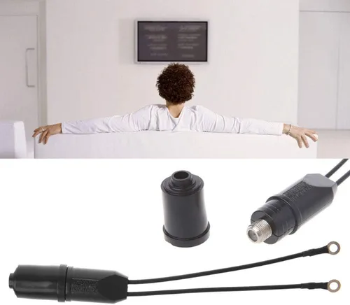 Vista 6 de E-outstanding Paquete de 2 conectores de antena de TV de 300 ohmios a 75 ohmios, cable coaxial a juego, transformador UHF/VHF/FM modelo Convertidor