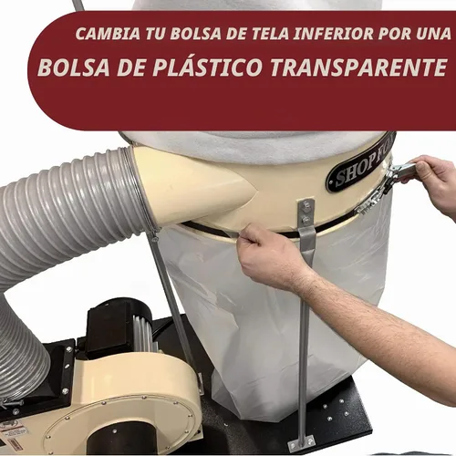 Vista 3 de Peachtree Woodworking Supply Bolsa de repuesto para colector de polvo de plástico transparente