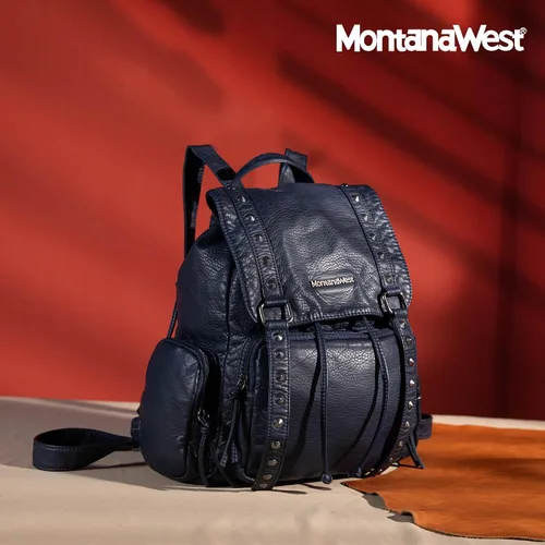 Vista 7 de Montana West Mochila para mujer Western Trendy Satchel Backpack, marino, Mochilas de viaje
