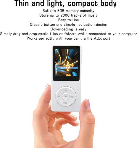 Vista 7 de Reproductor MP3 MP4 de 8 GB, reproductor de MP3 clásico de pantalla de 1.8 pulgadas, memoria de 8 GB de 64 GB expandible 30 horas de reproducción