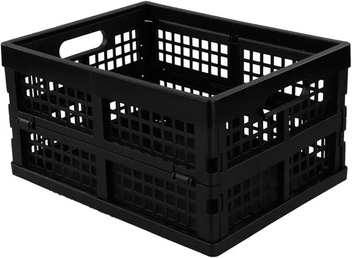 Vista 7 de Morcte Paquete de 3 cajas de almacenamiento plegables de plástico de 15 L, caja de almacenamiento plegable, color negro