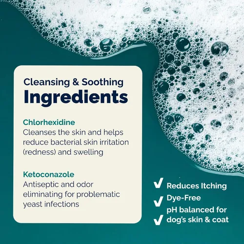 Vista 4 de Vetnique Dermabliss Champú medicado para gatos y perros, clorhexidina
