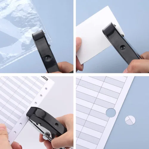 Vista 8 de Juego de perforadores de tapa de tornillo de alta resistencia de 0.315 in con taladro avellanado y llave, de mano para tarjetas de PVC de papel