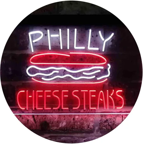 Vista 17 de ADVPRO Philly Cheese Steaks Café - Letrero de neón LED de doble color, azul y rojo, 24 x 16 pulgadas st6s64-i3850-br