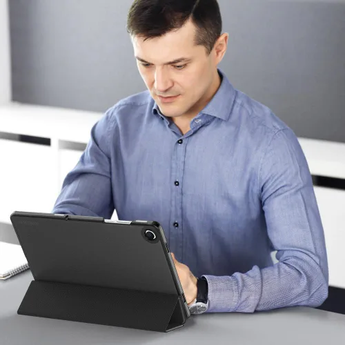 Vista 7 de MoKo Funda para Galaxy Tab A9+/A9 Plus de 11 pulgadas 2023, Funda Protectora Inteligente Delgada con Soporte y Carcasa Trasera Translúcida de PC