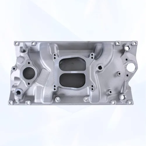 Vista 6 de Colector de admisión de aluminio satinado de doble plano compatible con SBC Small Block Chevy 1996-2002 Vortec 350