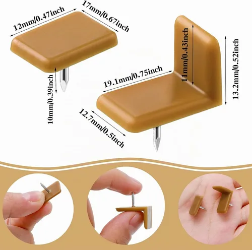 Vista 2 de Maitys Tapones de plástico para cajones y toboganes, para reparar cómodas, forma cuadrada y en L (30 piezas)