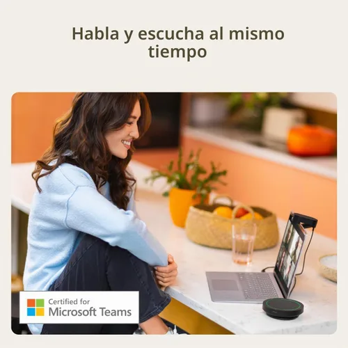 Vista 5 de Jabra Speak2 75 SE (segunda edición) Altavoz inalámbrico Bluetooth – 4 micrófonos con cancelación de ruido, altavoces de 2.559 in – Nueva función