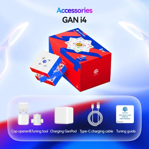Vista 8 de GAN i4 Maglev UV with Sticker, Smart Speed Cube with GanPod for Pros Cuber