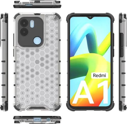 Vista 10 de Pzwoxukhov Funda compatible con Redmi A1, compatible con Redmi A2 Honeycomb Anti-caída Absorción de Golpes Negro