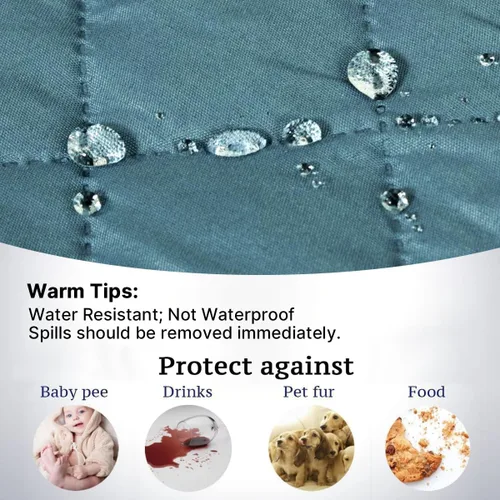 Vista 90 de H.VERSAILTEX Funda de sofá resistente al agua para sofá de 3 cojines, reversible, protector de muebles acolchado con correa elástica, funda de sofá