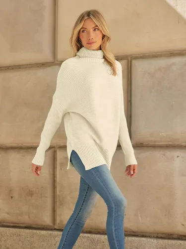Vista 2 de LILLUSORY Suéteres de gran tamaño con cuello redondo para mujer, túnica Albaricoque