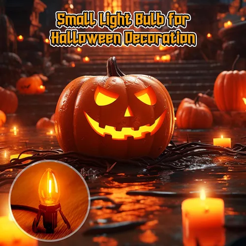 Vista 2 de Cable accesorio con una bombilla LED, cable de 6 pies con interruptor de encendido/apagado para calabaza de Halloween, proyectos de manualidades