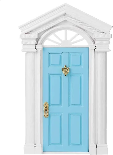 Vista 8 de Puerta de madera de casa de muñecas 1:12, puerta de hadas en miniatura para casa modelo a escala, accesorio de decoración de madera de abedul