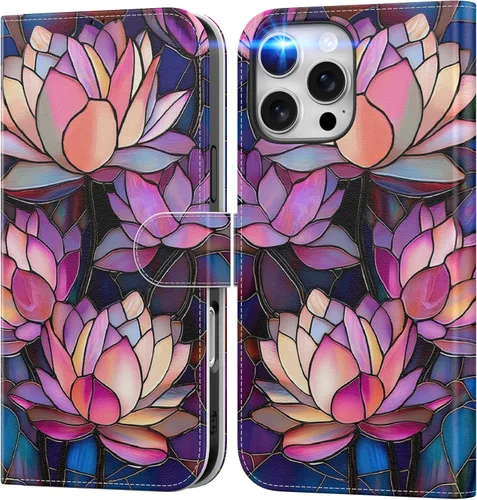 Vista 84 de DEENAKIN Funda tipo cartera para iPhone 15 con tarjetero + clip para efectivo, bloqueo RFID, protección contra caídas de grado militar y obras