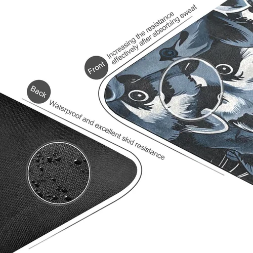 Vista 4 de Raccoons Yoga Mat Non Slip Thick Kids Eco Friendly Rubber Workout Foldable Yoga Mat Women Exercise