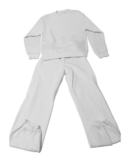 Vista 2 de Sudadera y pantalón de dos piezas Manga Larga elástica para hombre (as1, Alpha, s, Regular, Blanco, L), Blanco