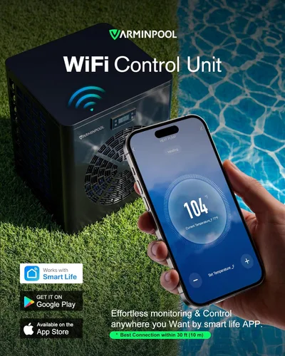 Vista 6 de Bomba de calor de piscina de 16000 BTU para piscinas sobre el suelo de hasta 5,400 galones, calentador eléctrico de piscina de 110 V con inversor