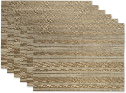 Vista 29 de DII PVC Tabletop Collection Woven Indoor / Outdoor - Juego de manteles individuales, 13x17.25, aguamarina, 6 piezas