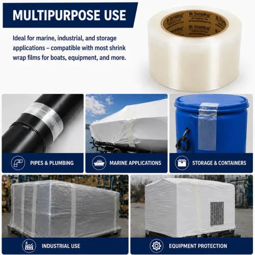Vista 3 de Mr. Shrinkwrap Rollo de cinta de preservación de 2" x 108' - Transparente - MSW-712C