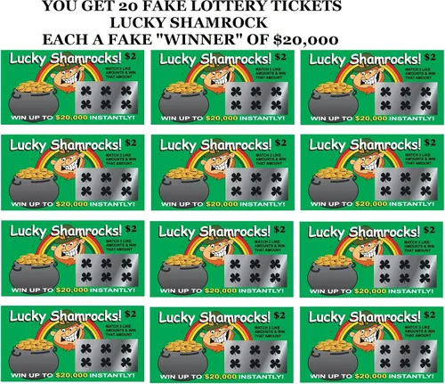 Vista 3 de Boletos de lotería falsos - Lucky Shamrock ST Patricks Day (paquete de 20 boletos) - Cada boleto es un ganador falso de 20,000 o más. Grandes