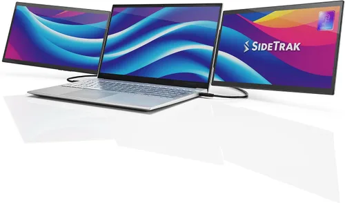 Vista 11 de SideTrak Swivel Pro - Monitor portátil ultra delgado de 13.3 pulgadas, pantallas para laptop FHD IPS 1080p con soporte + bisagra giratoria patentada