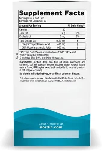 Vista 3 de Nordic Naturals DHA Xtra, Fresa - 60 geles blandos - 1660 mg Omega-3 - Fórmula DHA de alta intensidad para el cerebro y el sistema nervioso - Sin