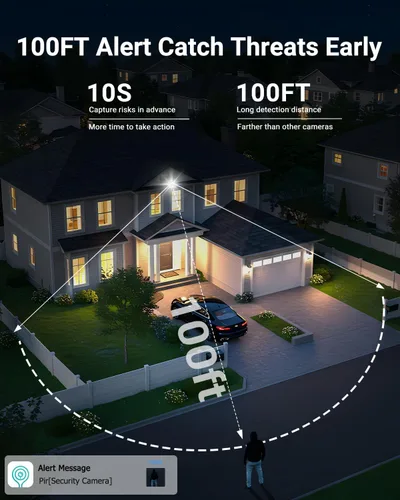 Vista 7 de AOV Cámaras de seguridad inalámbricas para exteriores con panel solar de 6 W, cámaras de grabación continua 24/7 para seguridad del hogar, WiFi 6