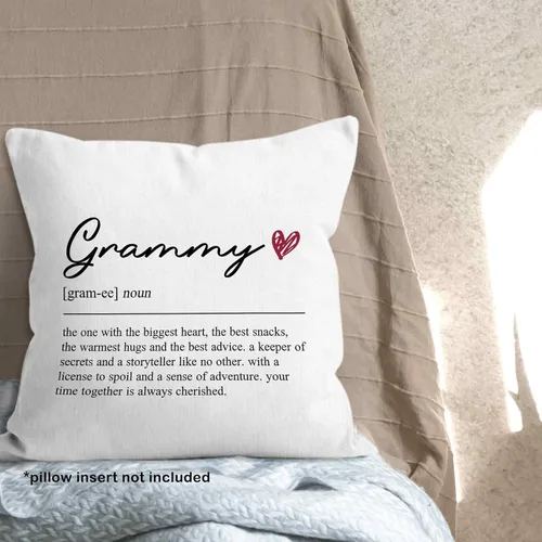Vista 6 de Funda de almohada con definición de Grammy de 18 x 18 pulgadas, funda de almohada de cumpleaños para abuela, decoración cuadrada para el hogar