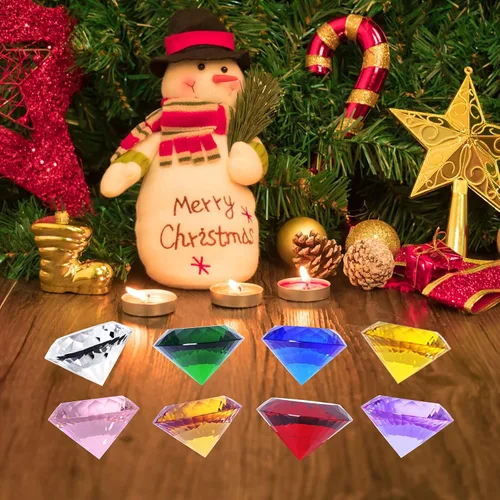 Vista 2 de LONGWIN Pisapapeles de diamante de cristal de 30 mm (1.2 pulgadas), gemas de pirata, piedra de nacimiento, decoraciones de mesa de Navidad, idea
