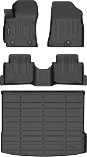 Vista 72 de Alfombrillas para todo tipo de clima y forro de carga para Volkswagen Atlas 2018-2026 (asientos de 6 pasajeros), juego completo de 3 filas