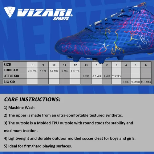 Vista 4 de Vizari Zodiac JR FG - Zapatos de fútbol para exteriores para niños y niñas