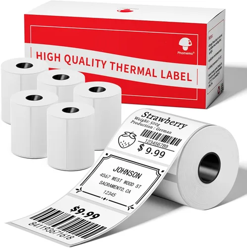 Vista 12 de Phomemo - [3x130 piezas] Etiquetas de dirección Phomemo, 3 rollos de 25x67mm (0.98"x2.64"), para M110, M100, M220, M221, M120, M200, etiquetas