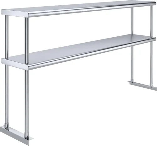 Vista 13 de AmGood Estante doble de acero inoxidable NSF - Muchos (24" de largo x 12" de profundidad)