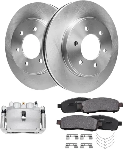 Vista 66 de Detroit Axle - Rotores de freno para Nissan NV2500 NV3500 NV1500 NV1500 2012-2021, repuesto de rotores de freno de disco: rotor delantero de 14.17