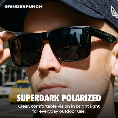 Vista 6 de grinderPUNCH Super Dark CAT 4 Gafas de sol XL XXL Big Head Extra Grandes Hombres