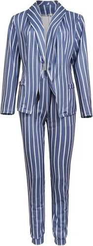 Vista 3 de Chaqueta delgada casual para mujer, chaqueta delgada de manga larga, chaqueta de oficina, pantalones de negocios, trajes de exterior, traje