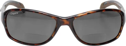 Vista 2 de Coyote Eyewear BP-14 - Lentes de sol bifocales polarizados para lectura bifocal, color gris tortuga, para hombre y mujer, envolventes, bifocales