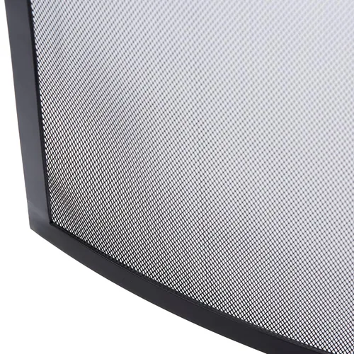 Vista 7 de UniFlame, S-1042, pantalla negra curvada de la chimenea del hierro forjado del solo panel